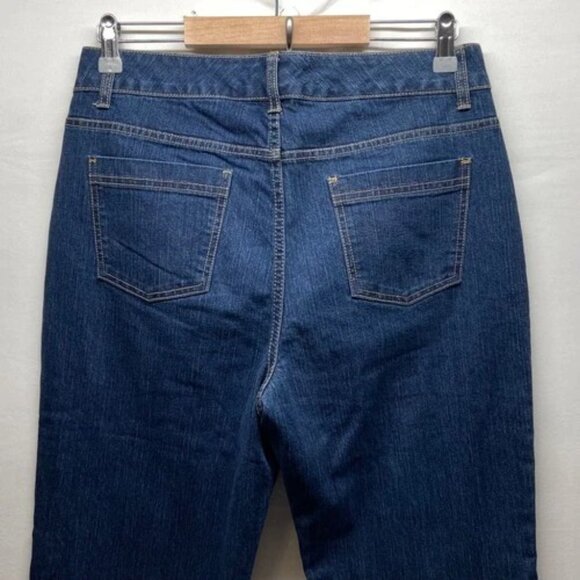 Christopher & Banks Jeans Women's 8 Long Blue Modern Fit Dark Wash Denim EUC - Picture 5 of 13